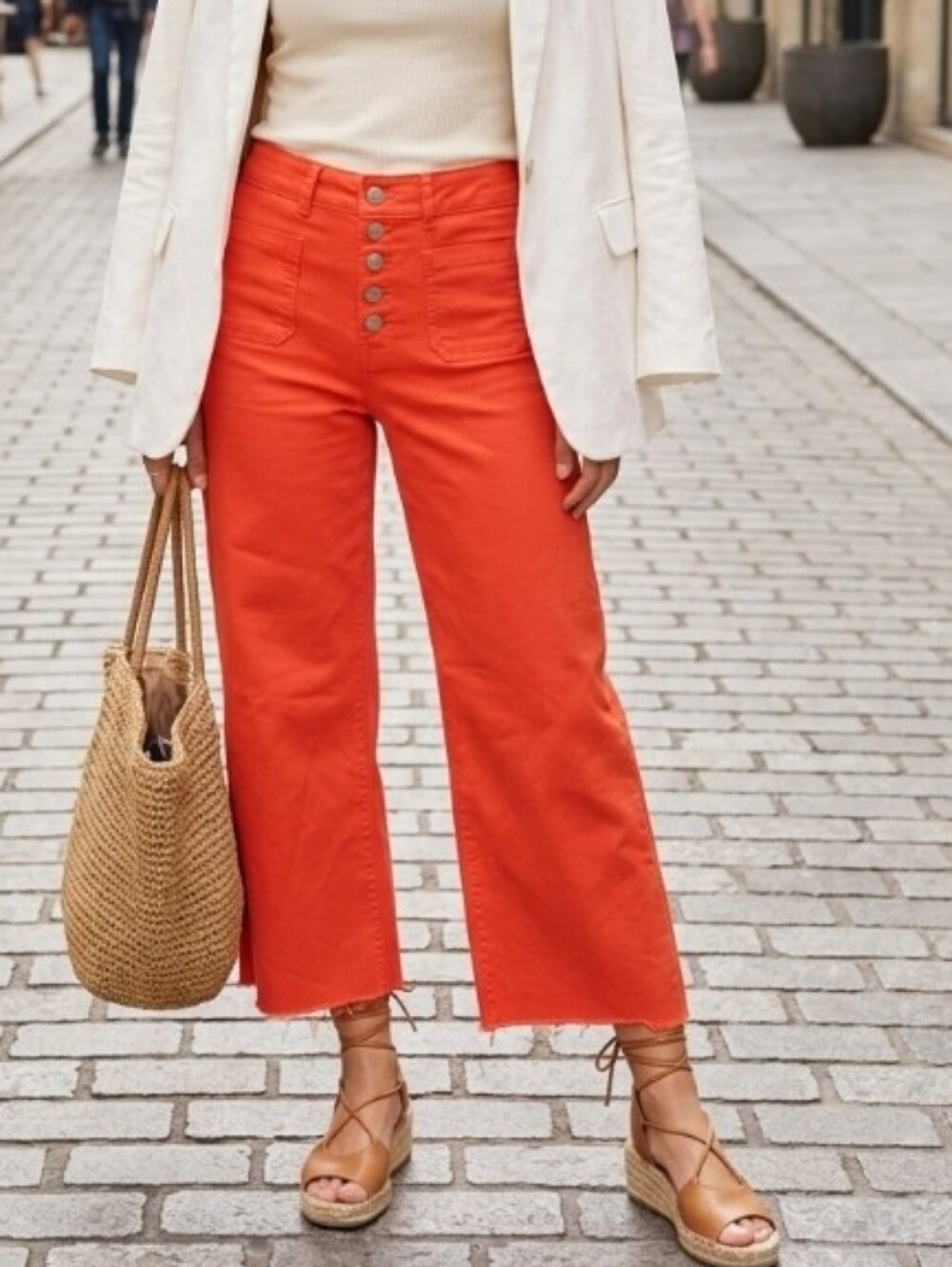 EST.1946 Super High-rise Wide Leg Crop Pants Size 10 In Orange